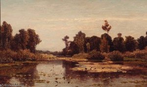 A River In A Wooded Landscape — Paul Joseph Constantine Gabriel