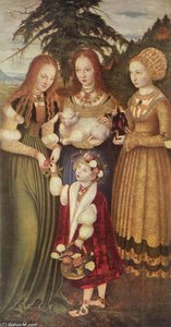 Saints Dorothea, Agnes And Kunigunde — Lucas Cranach The Elder
