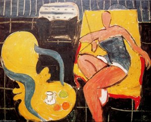 Danseuse, Fond Noir, Fauteuil Rocaille Huile Sur Toile Collection Particulière — Henri Matisse