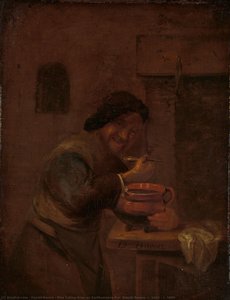 Man Eating from an Earthenware Pot, Daniël Boone, c. 1660 - c. 1680
