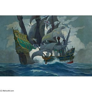 Naval Engagement — N.c. Wyeth