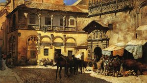 Market Square In Front Of The Sacristy And Doorway Of The Cathedral, Granada — Edwin Lord Weeks