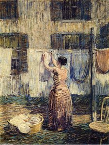 Woman Hanging Out Clothes — Robert Spencer