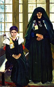 Grandmother And Granddaughter From The Anso Valley — Joaquín Sorolla Y Bastida, Impressionist Style