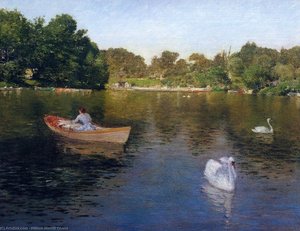 On The Lake, Central Park — William Merritt Chase, Impressionism