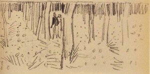 Couple Walking Between Rows Of Trees — Vincent Willem Van Gogh