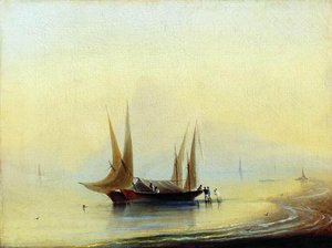 Barge In The Sea Shore — Ivan Konstantinovich Aivazovsky, Romanticism