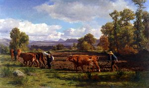 Plowing In The Nivernais — Auguste François Bonheur