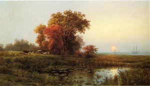 Sunset On The Marsh — Edward Moran