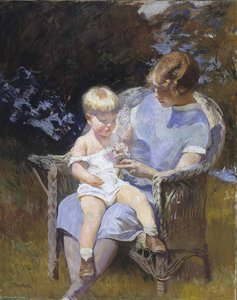 Marjorie And Little Edmund — Edmund Charles Tarbell
