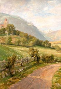 Landscape With Church — Albert Schickedanz