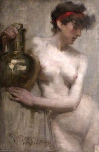 Female Nude With Brass Urn — Robert Brough