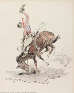 Bucking Horse And Cowboy — Charles Marion Russell, American Romanticism