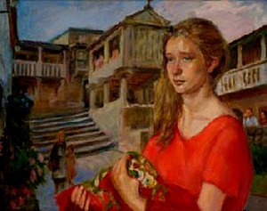 Mujer Con Vestido Rojo — Fernando Álvarez De Sotomayor
