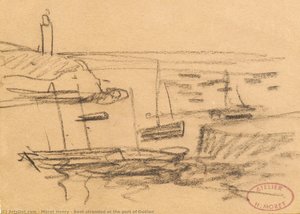 Boat Stranded At The Port Of Doëlan — Moret Henry, Impressionism