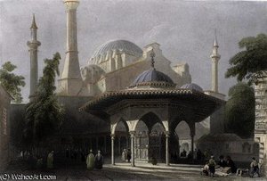 Court And Fountain Of St. Sophia — William Henry Bartlett