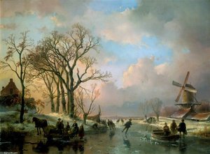 Skating In Holland — Andreas Schelfhout