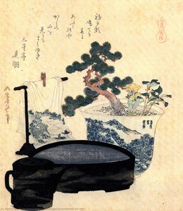 A Lacquered Washbasin And Ewer — Katsushika Hokusai, Ukiyo-e
