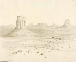 Untitled (transfer Drawing For Desert Monuments, Arizona) — George Elbert Burr, Contemporary Realism