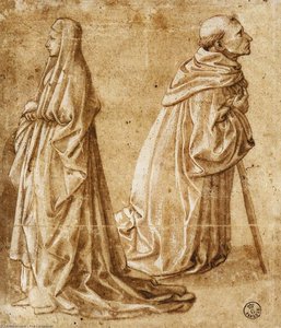 A Woman And A Kneeling Monk — Fra Carnevale, Quattrocento Renaissance