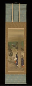 Murasaki Shikibu at Ishiyamadera Temple, based on the print “The Moon at Ishiyama,” from the series One Hundred Aspects of the Moon (Tsuki hyakushi: Ishiyama no tsuki)