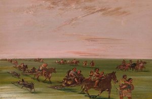 Band Of Sioux Moving Camp — George Catlin