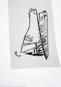Alaïa Fashion Drawing — Claude Parent, Oblique Architecture