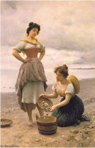 Gathering Shells — Eugen Von Blaas