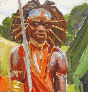 Kikuyu Warrior — Akseli Gallen-kallela