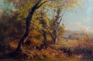 October in Surrey Children Nutting