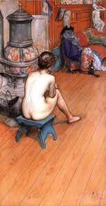 Leontine Sitting In The Atelier — Carl Larsson