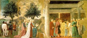 Adoration Of The Holy Wood And The Meeting Of Solomon And The Queen Of Sheba — Piero Della Francesca, Renaissance