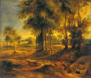 Landscape With The Carriage At The Sunset — Peter Paul Rubens, Baroque