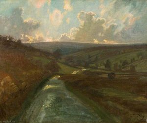 An Extensive Landscape With A Road — Sir Alfred James Munnings
