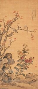 Birds On A Maple Tree — Jiang Tingxi, Chinese Painting