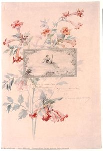 Composition Florale Autour D’une Gravure — Louise Abbéma