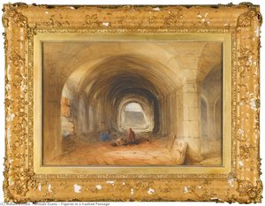 Figures In A Vaulted Passage — William Evans