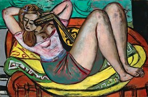 Woman With Mandolin In Yellow And Red — Max Beckmann