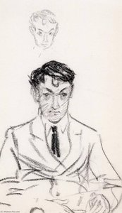 Self Portrait From New York Woman With Apple Sketchbook — William James Glackens
