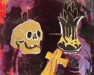 Still Life With Skull — Georges Braque, Cubist Still Life