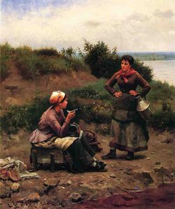 A Discussion Between Two Young Ladies — Daniel Ridgway Knight