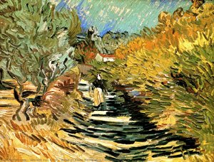 Road At Saint-remy With Female Figure, A — Vincent Willem Van Gogh, Post-impressionism