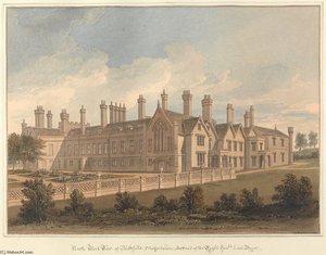 North West View Of Blithfield; Staffordshire, The Seat Of The Right Hon'ble, Lord Bagot — John Buckler