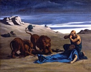 Paul The First Hermit With Lions — Alexandre Cabanel