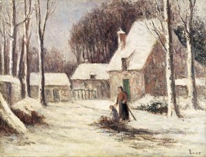 The Farm In The Snow — Maximilien Luce