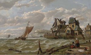 Running Down The Channel At Dusk — Adolphus Knell