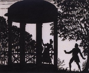 Date Of Vladimir And Masha In The Garden — Boris Mikhailovich Kustodiev