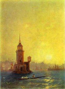 View Of The Leander Tower In Constantinople — Ivan Konstantinovich Aivazovsky, Romanticism