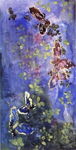 Butterflies And Foliage — John La Farge