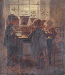 Three Children around a Table